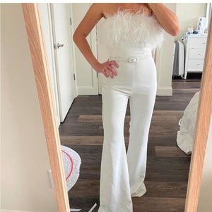 Nadine Merabi Colette White Jumpsuit